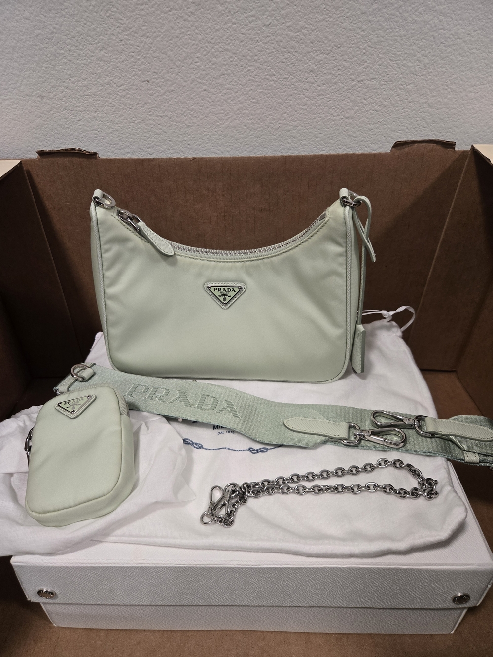 Prada Re-Edition 2005 Re-Nylon bag in Aqua (green)